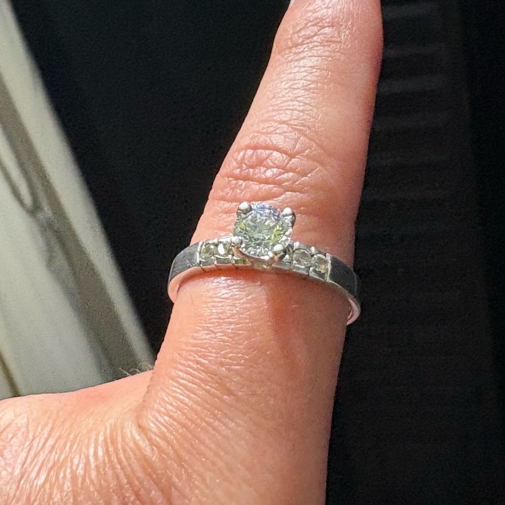 Sterling Silver Crystal Ring 925 - Picture 8 of 16